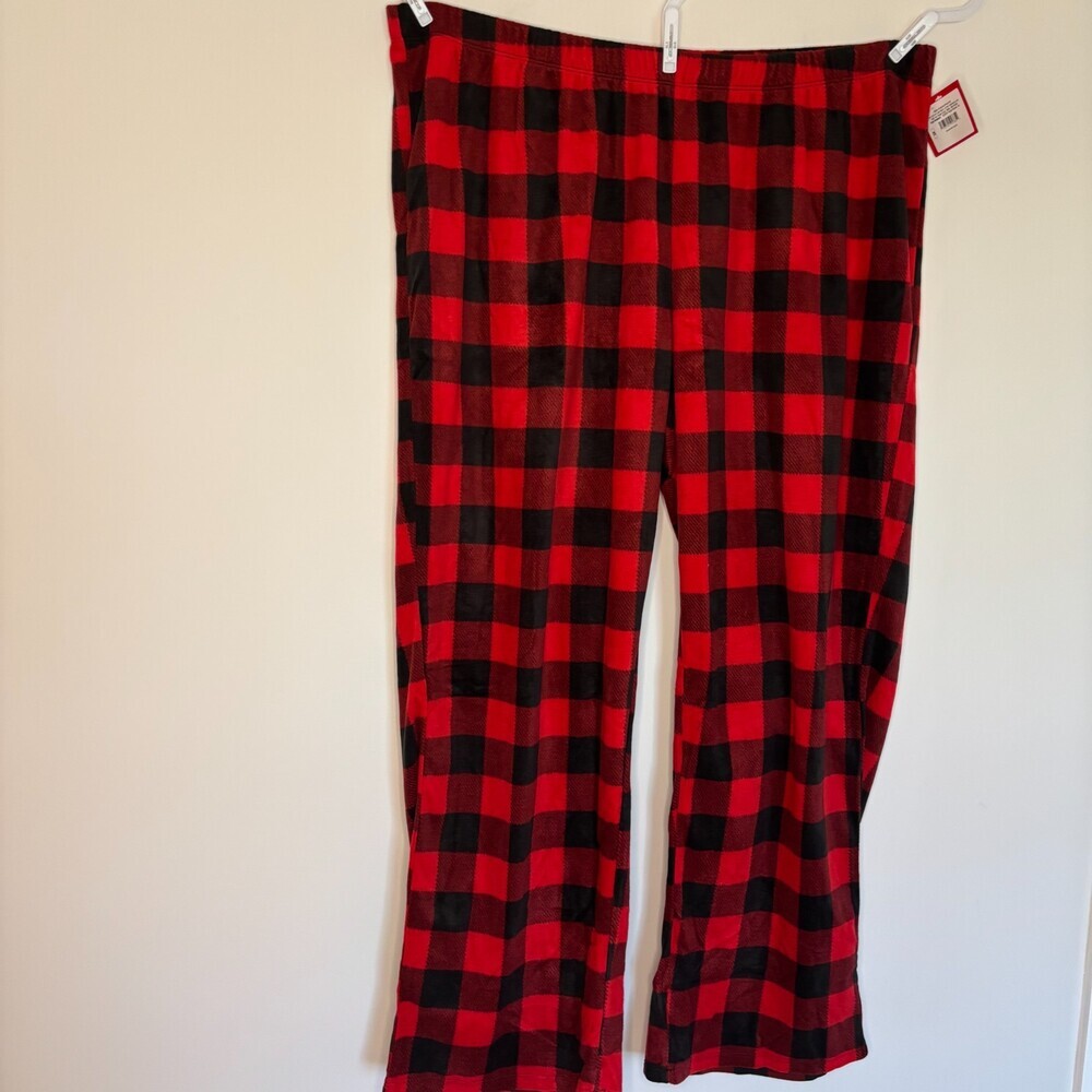 Wondershop by Target NEW Red Check Fleece Pant Womens 2X Stretch Pull On Soft